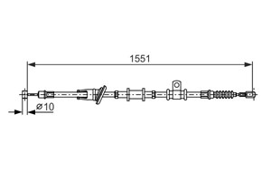 Kabel, parkeringsbremse, Høyre, MITSUBISHI SPACE STAR Minibus, minivan, MR475556