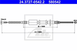Kabel, parkeringsbremse, Høyre bak, FIAT MAREA Weekend, 46463911