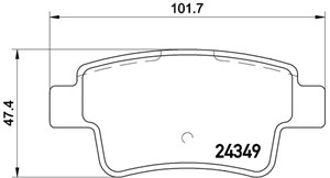 Bremseklosser sett, Bakaksel, ABARTH,FIAT, 50902169, 71770022, 71773144, 77363959
