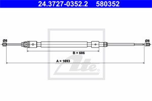 Kabel, parkeringsbremse, Bak, CITROËN C3 I, C3 Pluriel, 4745 Y9, 4746 13