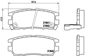 Bremseklosser sett, Bakaksel, MITSUBISHI DELICA / SPACE GEAR, L400 Buss, L400 Skåp, PAJERO Classic, PAJERO II, PAJERO Canvas Top II, AY0