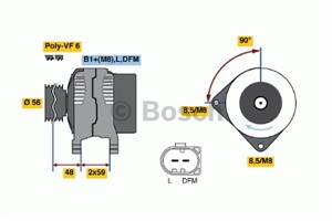 Dynamo, AUDI,FORD,SEAT,SKODA,VW, 038 903 023 L, 038 903 023 N, 038 903 023 R, 038 903 024 A, 038 903 024 E, 1100711, 1253623, 3M211 0300