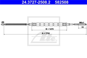 Kabel, parkeringsbremse, Bak, SKODA FELICIA Pick-up I, VW CADDY Pick-up II, 6U7 609 721