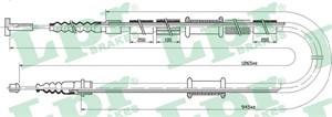 Kabel, parkeringsbremse, Bak, Venstre, LANCIA LYBRA, LYBRA SW, 46546714