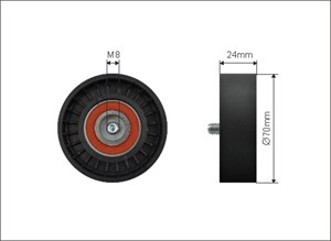Strammerull, kilerem med ribber, CHRYSLER,DODGE,JEEP,MITSUBISHI, 1345A013