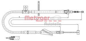 Kabel, parkeringsbremse, Bak, Høyre, OPEL AGILA, 09210312, 4705707, 54410-83E30, 9210312