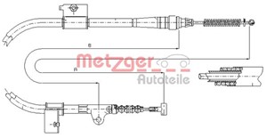 Kabel, parkeringsbremse, Bak, Venstre, FORD MAVERICK, NISSAN TERRANO II, 1954196, 1961868, 365310F000, 365310F001
