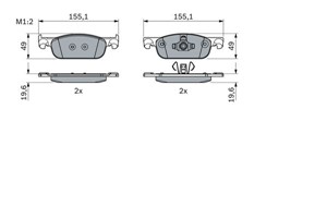 Bremseklosser sett, Framaksel, DACIA,LADA,RENAULT, 41 06 055 36R