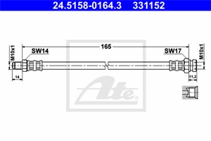 Bremseslange, Framaksel, Innvendig, MITSUBISHI PAJERO SPORT I, MR370634