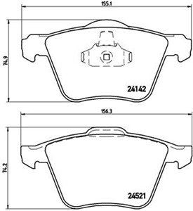 Bremseklosser sett, Framaksel, FORD,VOLVO, 1405511, 1423389, 1431178, 30736322, 30793539, 30793857, 31200229, 31200299, 6G9N2K021CA, 6G9