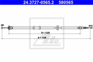 Kabel, parkeringsbremse, Høyre bak, FIAT LINEA, 51787024