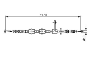 Kabel, parkeringsbremse, Høyre, ALFA ROMEO 147, 46542755
