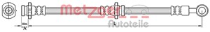 Bremseslange, Høyre bak, NISSAN ALMERA TINO, 46214-4U000, 46214-4U010, 46214-4U01A