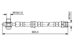 Bremseslange, Foran, Høyre, Venstre, VW TIGUAN, 5N0 611 701 A, 5N0 611 701