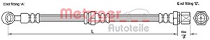 Bremseslange, Foran høyre, CHEVROLET LACETTI, NUBIRA Kombi, NUBIRA Sedan, DAEWOO LACETTI Halvkombi, NUBIRA Sedan, NUBIRA Wagon, 96397201