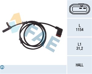 Sensor, hjulturtall, Venstre bakaksel, MERCEDES-BENZ, 203 540 01 17, 203 540 13 17, A 203 540 01 17, A 203 540 13 17, ALS-363
