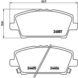 Bremseklosser sett, Framaksel, HONDA CIVIC Hatchback VIII, 45022SMGE00, 45022SMGE01, 45022SMGE50, 45022SMGE51