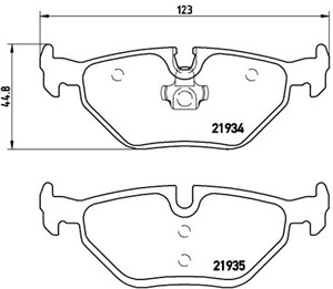 Bremseklosser sett, Bakaksel, ALPINA,BMW,MG,ROVER, 1020321, 34111164627, 34211164499, 34211164501, 34212157574, 34212157575, 34212157620
