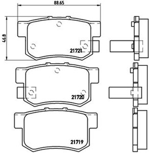 Bremseklosser sett, Bakaksel, ACURA,HONDA,MG,ROVER,SUZUKI, 06430S0AJ00, 06430S2A000, 06430S2AE50, 06430S5AJ00, 06430S6DE50, 06430S84A00,