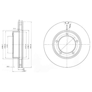 Bremseskive, Framaksel, LEXUS LX, TOYOTA LAND CRUISER 100, 4351260130, 43512-60130, 4351260170, 43512-60170, 4351260171
