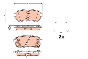 Bremseklosser sett, Bakaksel, HYUNDAI TUCSON, KIA SPORTAGE IV, 58302-D7A00