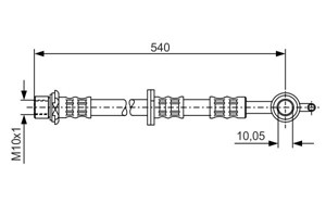 Bremseslange, Framaksel høyre, TOYOTA bB I, ECHO Sedan, IST, YARIS, YARIS VERSO, YARIS VERSO VAN, 90947 02C31, 90947 02D76