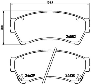 Bremseklosser sett, Framaksel, MAZDA 6 Hatchback, 6 Kombi, 6 Sedan, 6E5Z2001A, 6E5Z2001B, 6E5Z2001C, 6U2Z2V001D, 9E5Z2001A, G3YA3328Z, G