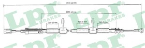 Kabel, parkeringsbremse, Foran, CITROËN,FIAT,PEUGEOT, 1341023080, 4745Z9