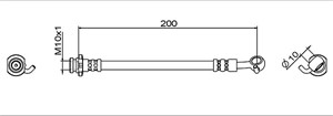 Bremseslange, Høyre bakaksel, Ved bremsekaliper, NISSAN QASHQAI SUV II, 462104EA2D, 46210-4EA2D