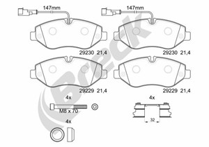 Bremseklosser sett, Framaksel, NISSAN CABSTAR, NT400 CABSTAR, 5001868606, 7485116333, D10609X60B, D1060MB200, D1060MB600, D1060MB60A