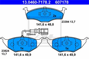 Bremseklosser sett, Framaksel, AUDI A2, 8Z0 698 151