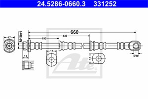 Bremseslange, Framaksel, MITSUBISHI, MR407225