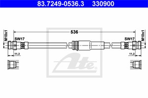 Bremseslange, Framaksel, AUDI A3, A3 Sportback, VW PASSAT B6, PASSAT B6 Variant, PASSAT CC B6, 3C0 611 701 C, 3C0 611 701 J, 8P0 611 701