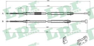 Kabel, parkeringsbremse, Bak, Høyre, Venstre, FORD FIESTA Skåp/stor limousine, 1014214