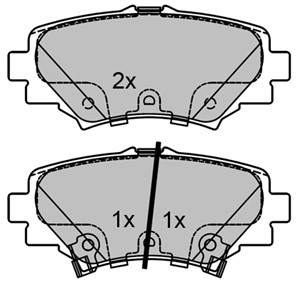 Bremseklosser sett, Bakaksel, MAZDA 3, 3 Sedan, B4Y0-26-48ZA