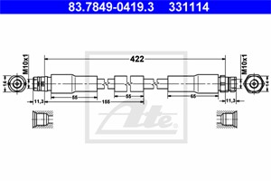 Bremseslange, Framaksel, AUDI A8 D3, VW PHAETON, 3D0 611 701 C, 3D0 611 701 D, 3D0 611 701 E, 3D0 611 701 F