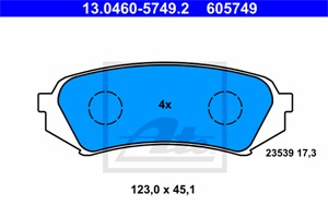 Bremseklosser sett, Bakaksel, LEXUS LX, TOYOTA LAND CRUISER, LAND CRUISER 100, 04466-60030, 04466-60070