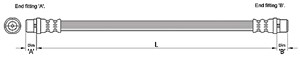 Bremseslange, Foran, Høyre, Venstre, AUDI A6 Allroad C6, A6 C6, A6 C6 Avant, 4F0 611 707, 4F0 611 707B