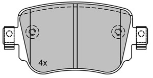 Bremseklosser sett, Bakaksel, AUDI,SEAT,SKODA,VW, 5Q0 698 451B, 5Q0 698 451F, 7N0 698 451A, 8U0 698 451F
