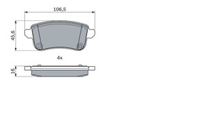Bremseklosser sett, Bakaksel, NISSAN JUKE, RENAULT GRAND SCÉNIC III, SCÉNIC III, 44 06 035 58R, 44 06 080 61R, 4406000Q3C