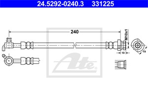 Bremseslange, Ytre, Venstre bakaksel, Ved bremsekaliper, NISSAN QASHQAI / QASHQAI +2 I, QASHQAI SUV II, 46210-JD620