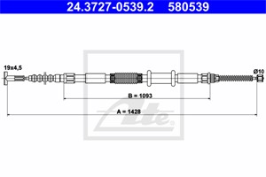 Kabel, parkeringsbremse, Bakre venstre, FIAT BRAVA, BRAVO I, MAREA, MAREA Weekend, 46465947, 46468156, 7791233