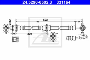Bremseslange, Framaksel høyre, NISSAN X-TRAIL, 46210-8H300, 46210-8H30A