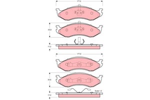 Bremseklosser sett, Bakaksel, Framaksel, JEEP CHEROKEE, GRAND CHEROKEE I, WRANGLER I, WRANGLER II, 0000K04713175, 0000K04778058, 0000K04