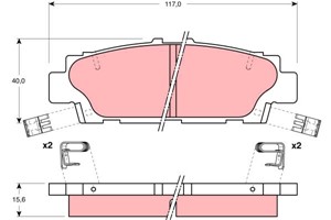 Bremseklosser sett, Bakaksel, LEXUS LS, 04466-50010, 04466-50070, 04492-50010, 04492-50011, 446650070