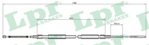 Kabel, parkeringsbremse, Bak, Høyre, Venstre, VW GOLF I, GOLF Cabriolet I, JETTA I, SCIROCCO, 171609721B, 171609721C