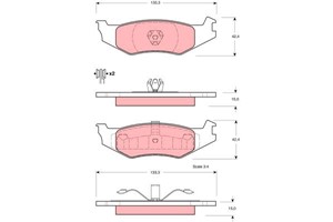 Bremseklosser sett, Bakaksel, Framaksel, CHRYSLER,DODGE,PLYMOUTH, 0000K04728146, 05011762AA, 05080896AA, 4383883, 4423667, 4773265, 5011