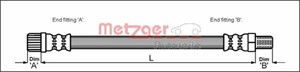 Bremseslange, Bakre venstre, Høyre bak, PEUGEOT 405 I, 405 II, 405 Break I, 405 Break II, 4806.41, 4806.48