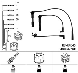Tennledningssett, RENAULT 19 I, 19 II, 19 Cabriolet I, 19 Cabriolet II, 19 Chamade I, 19 Chamade II, CLIO I, 77 00 742 837