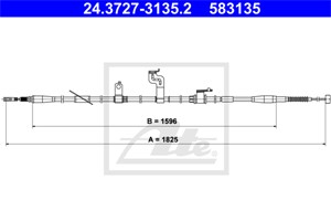 Kabel, parkeringsbremse, Bakre venstre, HYUNDAI GRAND SANTA FÉ, SANTA FÉ III, SANTA FÉ Skåp/SUV III, 59760-2W500